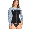 Stellar .5MM Long-Arm Front Zip Wetsuit Top - Blue Floral Print