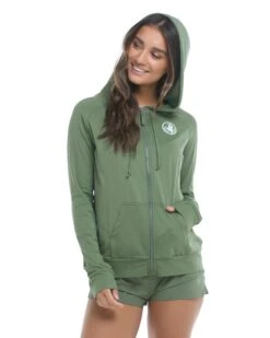 Smoothies Adeline Zip-Up Sun-Protection Hoodie - Cactus