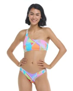 Colorbox Malia One-Shoulder Swim Top - Multi