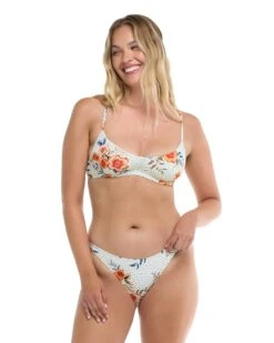 Corsica Palmer Underwire Bikini Top - Pearl