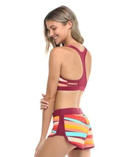 New Wave Pulse Cross-Over Short - Sangria