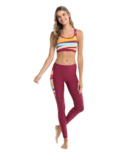 New Wave Equalizer Medium Support Cross-Over Sports Bra - Sangria