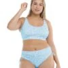 Flowery Skies Amore Plus Size Bikini Top - Baby Blue