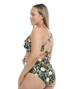 Inflorescence Plus-Size Woodstock Bikini Bottom - Black