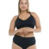 Constellation Plus Size Ruth Fixed Triangle Swim Top - Black
