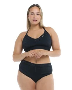 Constellation Plus Size Ruth Fixed Triangle Swim Top - Black