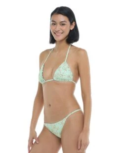Salt Cay Dita Triangle Ruffle Reversible Bikini Top - Mint