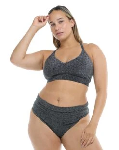 Stardust Ruth Plus Size Fixed Triangle Swim Top - Black