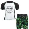 Toddler Boys' Rash Guard & Swim Shorts Set - Green Palm