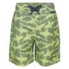 Toddler Boys' Striped Shark-Print Swim Shorts - Lime Green