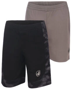 Boys' Solid And Camo/Black Shorts Set (8-18) - Camo/Black & Grey