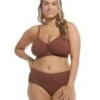 Ibiza Drew Plus Size Swim Top - Brown