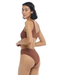 Ibiza Marlee High-Waisted Bikini Bottom - Brown