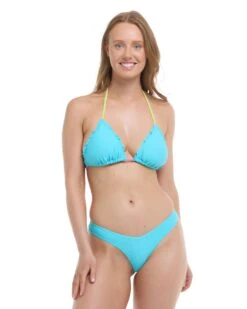 Spectrum Dita D-Cup Ruffle Bikini Top - Cyan
