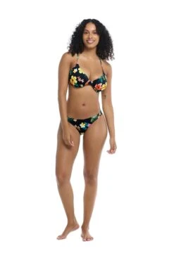 Tropical Island Solo D-F Cup Bikini Top - Black