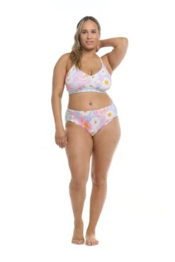 Wayta Retro Plus Size Bikini Bottom - Light Demin