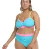Spectrum Drew Plus Size Swim Top - Cyan