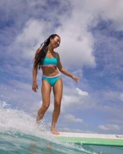 Spectrum Marlee High-Waist Bikini Bottom - Cyan