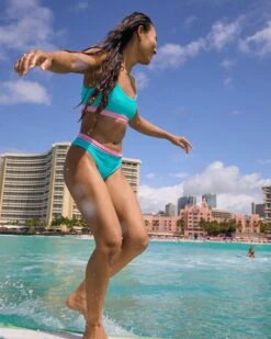 Spectrum Aro Bralette Bikini Top - Cyan