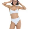 Ibiza Marlee High-Waist Bikini Bottom - White