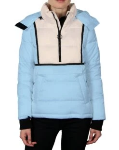 Women's Quilted Pullover - Skyblue/Khaki