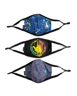 Men's 3-Piece Face Mask Set - Splatter, Hand Logo, Camo